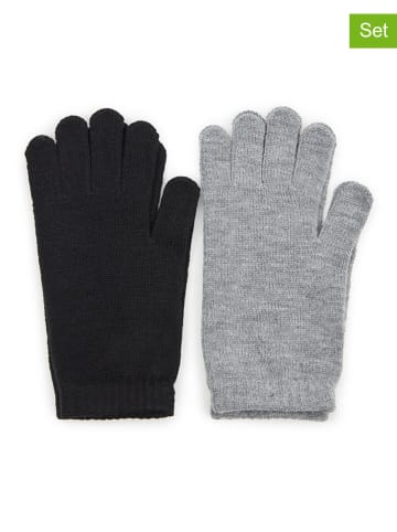 orsay 2er-Set: Fingerhanschuhe in Schwarz/ Grau