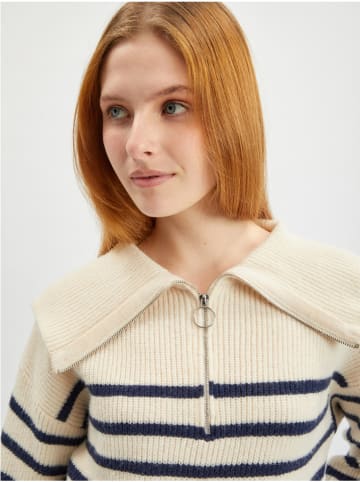 orsay Sweter w kolorze kremowo-czarnym