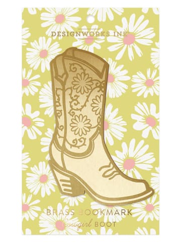 DESIGNWORKS INK ® Bladwijzer "Cowgirl Boot" goudkleurig - (L)20 x (B)12 cm