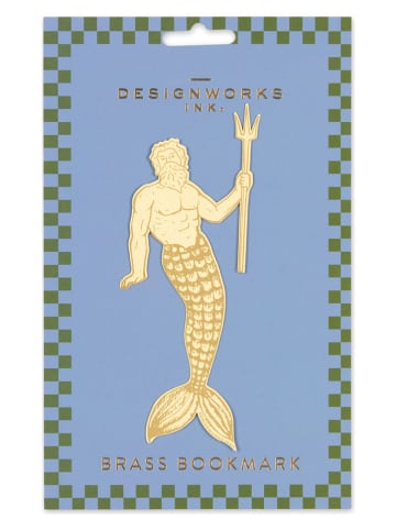 DESIGNWORKS INK ® Lesezeichen "Poseidon" in Gold - (L)20,6 x (B)12,6 cm