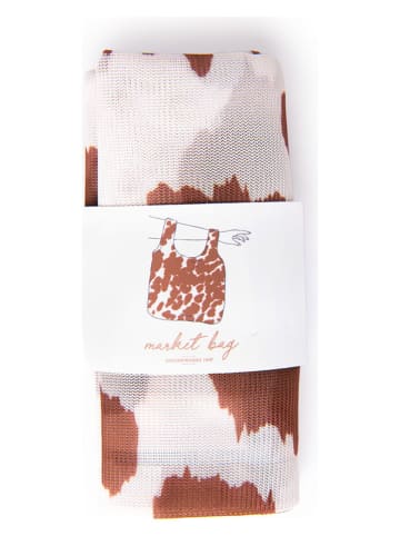 DESIGNWORKS INK ® Einkaufstasche "Moo" in Hellbraun/ Weiß - (B)30,5 x (H)35,6 cm