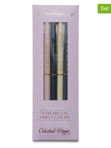 DESIGNWORKS INK ® Długopisy (4 szt.) "Celestial" w różnych kolorach - dł. 14 cm