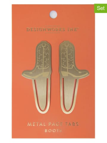 DESIGNWORKS INK ® 2er-Set: Lesezeichen "Boots" in Gold - (L)13 x (B)8 cm
