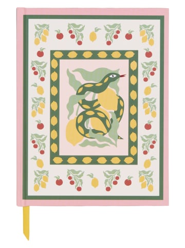 DESIGNWORKS INK ® Notitieboek "Snake" crème/geel - (L)19,7 x (B)15,2 cm