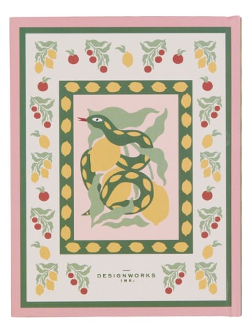 DESIGNWORKS INK ® Notitieboek "Snake" crème/geel - (L)19,7 x (B)15,2 cm