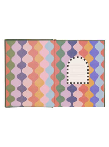 DESIGNWORKS INK ® Notizbuch "Flower" in Hellblau/ Khaki - (L)19 x (B)15 cm