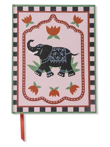 DESIGNWORKS INK ® Notatnik "Elephant" w kolorze jasnoróżowo-czarnym - 19,7 x 15,2 cm