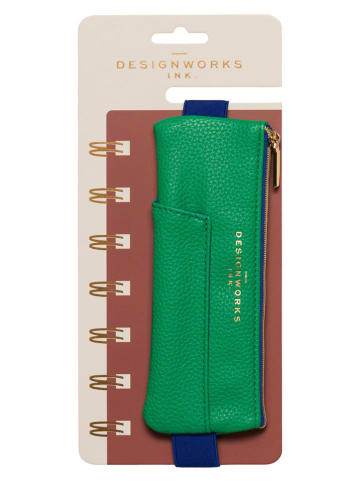 DESIGNWORKS INK ® Etui groen/donkerblauw - (L)18 x (B)5,5 cm