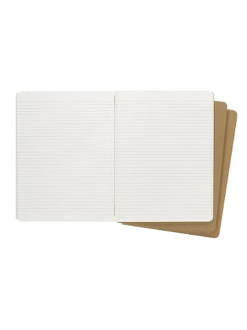 Moleskine 4er-Set: Linierte Notizbücher in Hellbraun - (B)19 x (H)25 cm