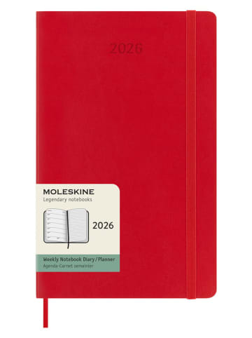 Moleskine Planer tygodniowy "2026" w kolorze czerwonym - 13 x 21 cm