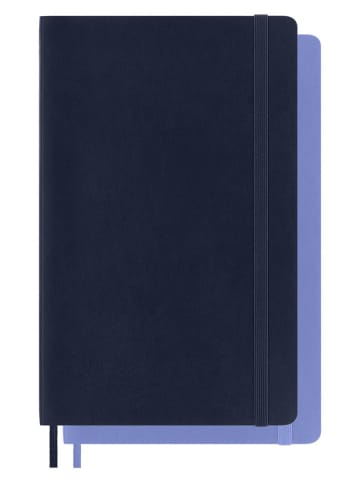 Moleskine 2er-Set: Notizbücher in Dunkelblau/ Blau - (B)13 x (H)21 cm