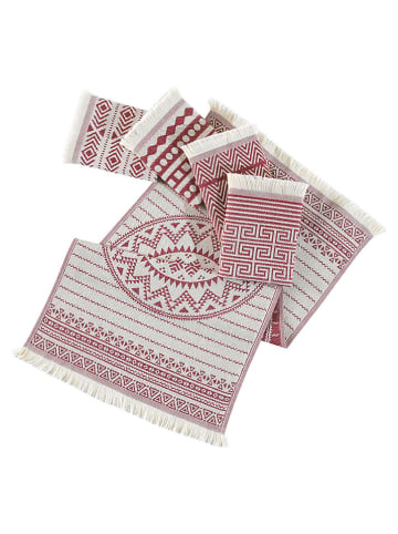 Colorful Cotton 5er-Set: Geschirrtücher in Weiß/ Rot