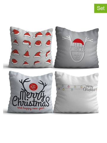 Colorful Cotton 4er-Set: Kissen in Grau
