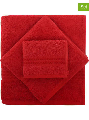 Elizabed 3-delige handdoekenset "Rainbow" rood