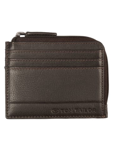Tom Tailor Leder-Geldbörse "Bela" in Braun - (B)11 x (H)7 cm