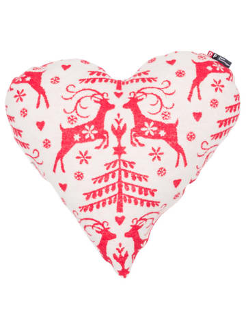 David Fussenegger Kussen "Silvretta - Herz/Folklore" rood/wit