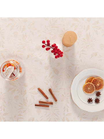 GAMUSI Tafellaken "Flenor" wit/goudkleurig