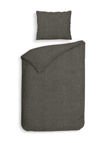 Heckett Lane Flanell-Bettwäsche-Set "Franela" in Grau