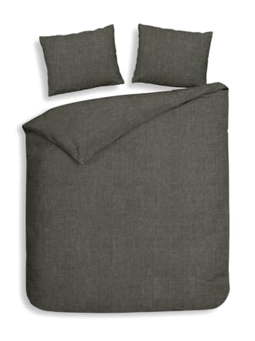 Heckett Lane Flanell-Bettwäsche-Set "Franela" in Grau