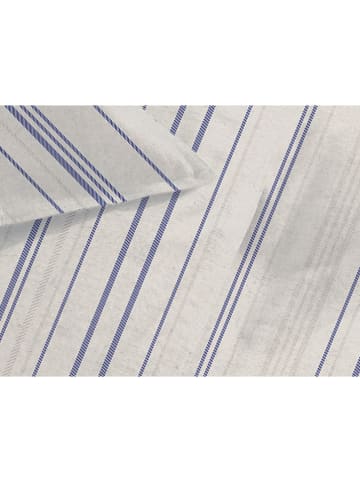 HNL Flanellen beddengoedset "Mattia" lichtgrijs/blauw