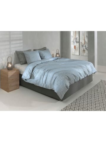 HNL Flanellen beddengoedset "Flanella di Lino" blauw