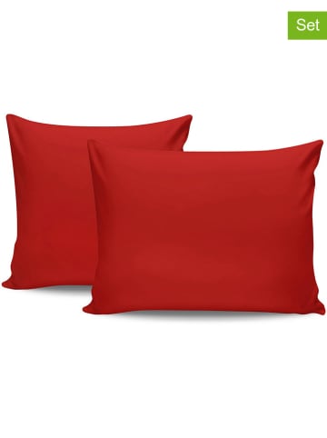 Colourful Cotton Poszewki renforcè (2 szt.) w kolorze jasnoczerwonym na poduszkę