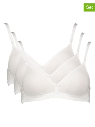 Petit Fleur 3er-Set: Bügellose BHs in Weiß