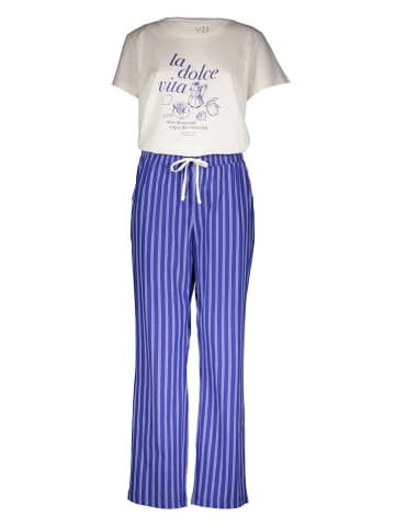 Vivance Pyjama wit/blauw