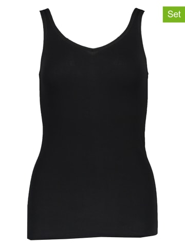 PETITE FLEUR Topy (3 szt.) w kolorze czarnym