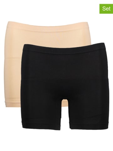 LASCANA 2er-Set: Boxershorts in Schwarz/ Beige