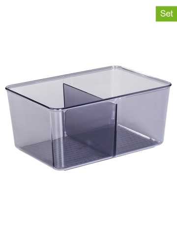 Wenko 2er-Set: Aufbewahrungsboxen ''San Diego'' in Grau - (L)22,3 x (B)15,3 cm