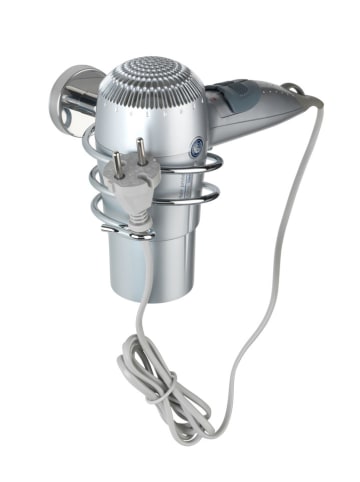 Wenko Haartrockner-Halterung ''Bosio'' in Silber - (B)9 x (H)8,5 x (T)13,5 cm