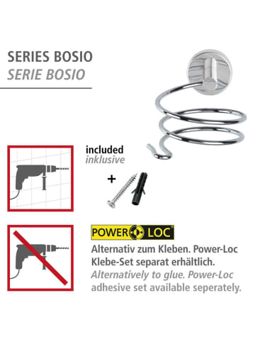 Wenko Uchwyt "Bosio" w kolorze srebrnym na suszarkę - 9 x 8,5 x 13,5 cm