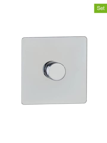 Wenko Samoprzylepne adaptery (2 szt.) "Turbo-Loc®" w kolorze srebrnym - 6,5 x 6,5 cm