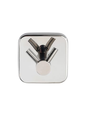 Wenko Roestvrijstalen wandhaken "Duo Mezzano" - (B)5,5 x (H)5,5 x (D)5,5 cm