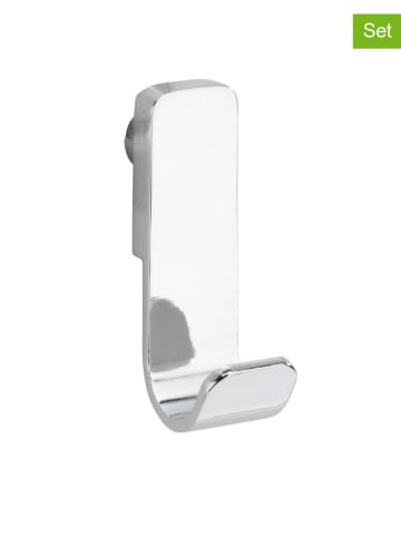 Wenko 2-delige set: wandhaken "Premium" zilverkleurig - (L)7,5 cm