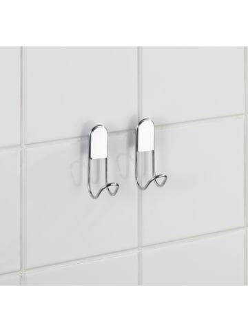 Wenko Haczyki ścienne (2 szt.) "Classic" w kolorze srebrnym - dł. 9 cm