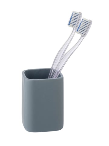 Wenko Tandenborstelbeker "Hexa" grijs - (B)6,5 x (H)9 x (D)6,5 cm