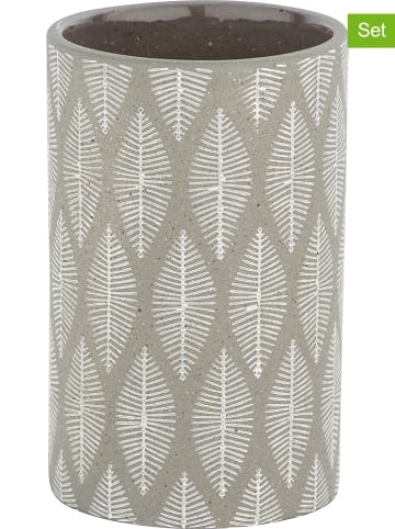 Wenko Kubki łazienkowe (2 szt.) "Tupian" w kolorze szarym - 7 x 12 x 7 cm