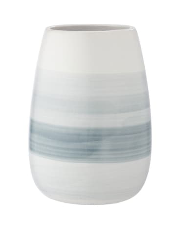 Wenko Tandenborstelbeker "Burgio" wit/grijs - (H)11 x Ø 8,5 cm