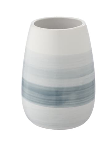 Wenko Tandenborstelbeker "Burgio" wit/grijs - (H)11 x Ø 8,5 cm