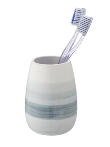 Wenko Tandenborstelbeker "Burgio" wit/grijs - (H)11 x Ø 8,5 cm