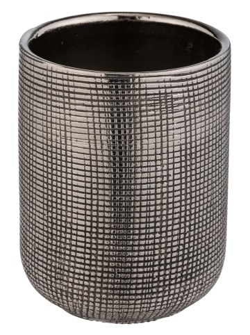 Wenko Zahnputzbecher "Rivara" in Silber - (H)9,5 x Ø 7,5 cm