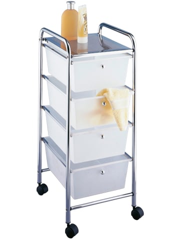 Wenko Rolwagen "Messina" chroomkleurig - (B)33 x (H)80,5 x (D)39 cm