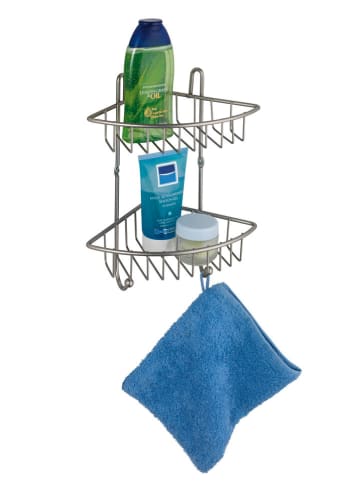 Wenko Półka prysznicowa "Milano" w kolorze srebrnym - 22,5 x 30 x 16,5 cm