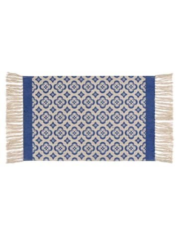 Wenko Badematte ''Presa'' in Beige/ Blau - (L)80 x (B)50 cm