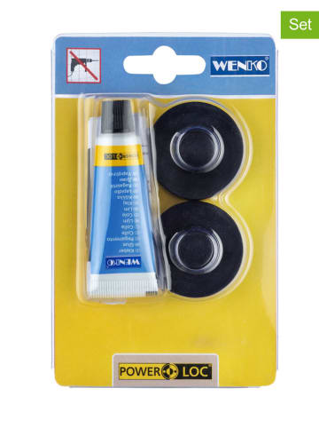 Wenko 3tlg. Klebesystem-Set ''Power-Loc®'' in Schwarz
