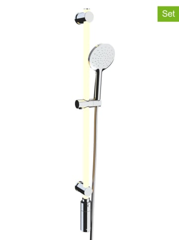Wenko 3tlg. LED-Brause-Set in Silber - (L)94 cm