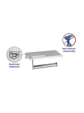 Maximex Toiletrolhouder zilverkleurig - (B)18 x (H)7,5 x (D)9,5 cm