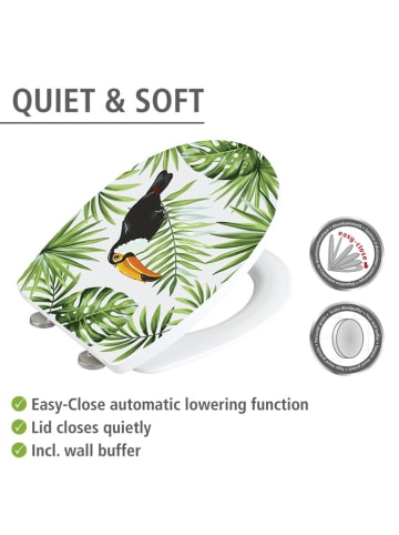 Wenko Absenkautomatik-WC-Sitz "Tucan" in Weiß/ Grün